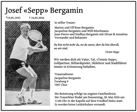 Todesanzeige Josef «Sepp» Bergamin
